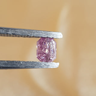 0.33CTW/3.8mm Clear Natural Pink/Purple Emerald Cut Diamond Loose, Faceted Certified Non Treated Natural Pink Diamond For Jewelry, DDS766/13