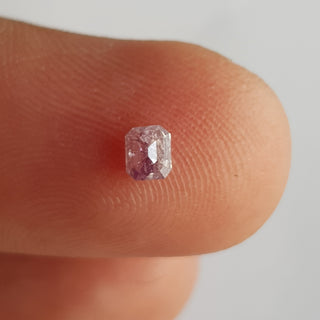 0.33CTW/3.8mm Clear Natural Pink/Purple Emerald Cut Diamond Loose, Faceted Certified Non Treated Natural Pink Diamond For Jewelry, DDS766/13