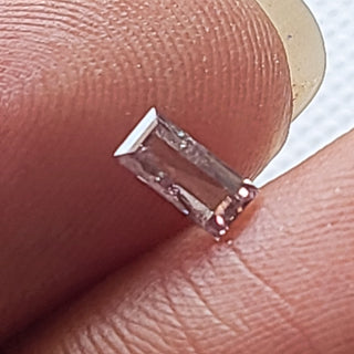 0.22CTW/4.9mm Clear Natural Pink Rectangle/Baguette Shaped Faceted Rose Cut Diamond Loose, Certified Non Treated Natural Diamond, DDS763/7