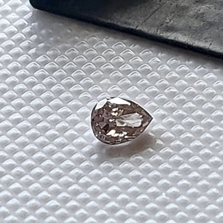 0.191CTW/4.2mm Clear Natural Pink Brown Pear Shaped Faceted Rose Cut Diamond Loose, Certified Non Treated Natural Pink Diamond, DDS763/9