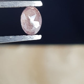 0.50CTW/5.6mm Clear Natural Pink/Purple Oval Shaped Faceted Rose Cut Diamond Loose, Certified Natural Pink Diamond For Ring, DDS767/4