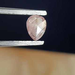 0.43CTW/5.8mm Clear Natural Pink Pear Shaped Faceted Rose Cut Diamond Loose, Certified Natural Pink Diamond For Ring, DDS767/5