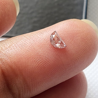 0.148CTW/4.4mm Clear Natural Pink Half Moon Shaped Faceted Diamond Loose, Certified Non Treated Natural Pink Diamond, DDS763/15