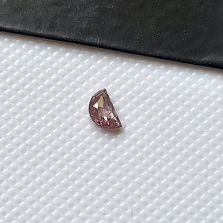 0.148CTW/4.4mm Clear Natural Pink Half Moon Shaped Faceted Diamond Loose, Certified Non Treated Natural Pink Diamond, DDS763/15