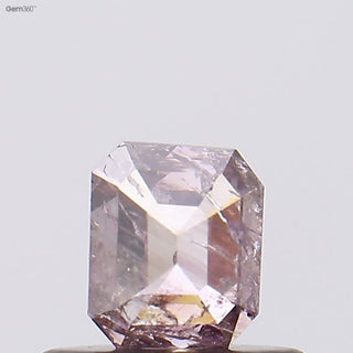 0.479CTW/4.5mm Clear Natural Pink Purple Emerald Cut Faceted Rose Cut Diamond Loose, Certified Non Treated Natural Pink Diamond, DDS754/4