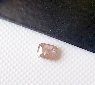 0.363CTW/4.7mm Clear Natural Light Pink Emerald Cut Faceted Rose Cut Diamond Loose, Certified Non Treated Pink Diamond, DDS754/5