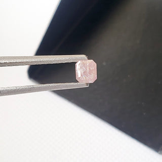 0.311CTW/4mm Clear Natural Pink Emerald Cut Faceted Rose Cut Diamond Loose, Certified Non Treated Natural Pink Diamond For Jewelry, DDS754/8