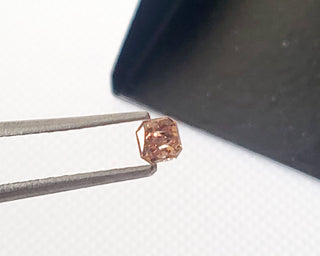 0.259CTW/3.4mm Clear Natural Brown Pink Emerald Cut Rose Cut Diamond Loose, Faceted Certified Non Treated Diamond For Jewelry, DDS754/11