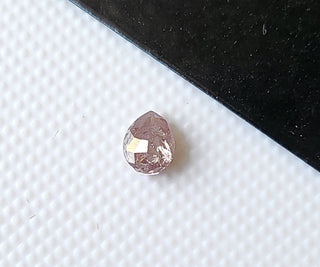 0.314CTW/4.7mm Clear Natural Pink Pear Shaped Faceted Rose Cut Diamond Loose, Certified Non Treated Natural Pink Diamond For Ring, DDS754/16