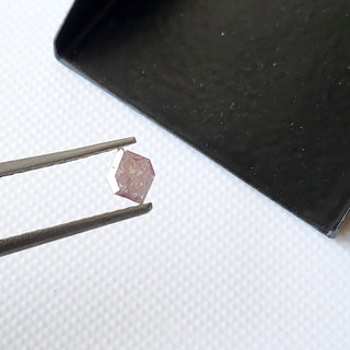 0.412CTW/5.6mm Clear Natural Pink Fancy Shield Shaped Faceted Rose Cut Diamond Loose, Certified Non Treated Natural Pink Diamond, DDS754/19