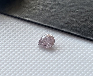 0.209CTW/4.7mm Clear Natural Pink Pear Shaped Faceted Full Cut Diamond Loose, Certified Non Treated Natural Pink Diamond For Ring, DDS763/5