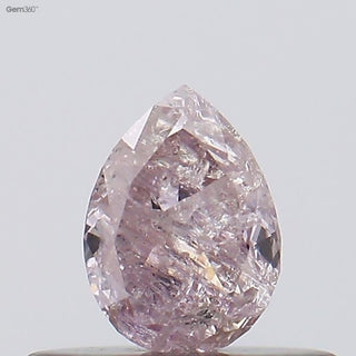 0.28CTW/4.9mm Clear Natural Pink/Purple Pear Shaped Faceted Diamond Loose, Certified Non Treated Natural Pink Diamond For Ring, DDS766/10