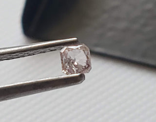 0.131CTW/3mm Clear Natural Pink Emerald Cut Faceted Full Cut Diamond Loose, Certified Non Treated Natural Diamond For Jewelry, DDS763/17