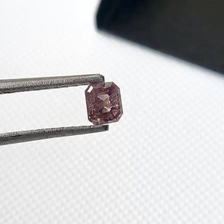 0.479CTW/4.5mm Clear Natural Pink Purple Emerald Cut Faceted Rose Cut Diamond Loose, Certified Non Treated Natural Pink Diamond, DDS754/4