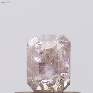 0.363CTW/4.7mm Clear Natural Light Pink Emerald Cut Faceted Rose Cut Diamond Loose, Certified Non Treated Pink Diamond, DDS754/5