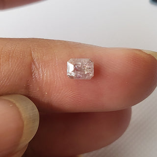 0.363CTW/4.7mm Clear Natural Light Pink Emerald Cut Faceted Rose Cut Diamond Loose, Certified Non Treated Pink Diamond, DDS754/5