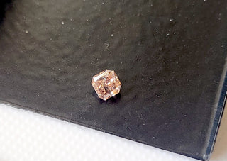 0.259CTW/3.4mm Clear Natural Brown Pink Emerald Cut Rose Cut Diamond Loose, Faceted Certified Non Treated Diamond For Jewelry, DDS754/11