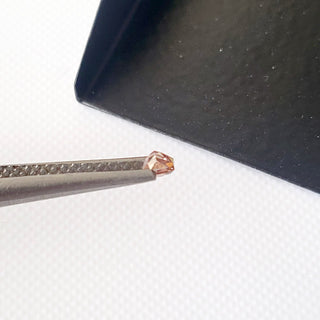 0.259CTW/3.4mm Clear Natural Brown Pink Emerald Cut Rose Cut Diamond Loose, Faceted Certified Non Treated Diamond For Jewelry, DDS754/11