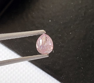 0.346CTW/5mm Clear Natural Pink Pear Shaped Faceted Rose Cut Diamond Loose, Certified Non Treated Natural Pink Diamond For Ring, DDS754/15