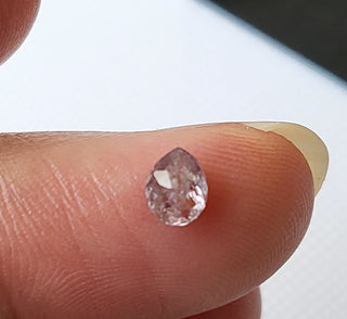 0.314CTW/4.7mm Clear Natural Pink Pear Shaped Faceted Rose Cut Diamond Loose, Certified Non Treated Natural Pink Diamond For Ring, DDS754/16