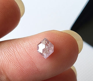 0.412CTW/5.6mm Clear Natural Pink Fancy Shield Shaped Faceted Rose Cut Diamond Loose, Certified Non Treated Natural Pink Diamond, DDS754/19