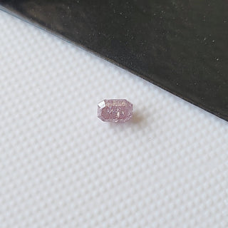 0.26CTW/4mm Clear Natural Pink Emerald Cut Faceted Rose Cut Diamond Loose, Certified Non Treated Natural Pink Diamond For Jewelry, DDS754/24