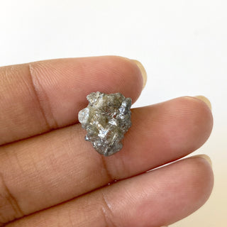 5.60CTW/13mm Natural Grey/Black Conflict Free Earth Mined Rough Raw Uncut Diamond, Natural Raw Rough Loose Diamond For Jewelry, DDS656/18