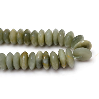 Green Cats Eye Faceted German Cut Rondelle Beads, 9mm To 14mm Natural Cats Eye Rondelle Beads, Sold As 16 Inch & 8 inch, GDS1894