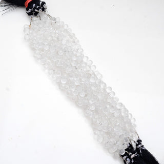 Quartz Crystal Faceted Tear Drop Briolette Beads, 8-9mm/9-10mm Natural Clear Quartz Beads, Sold As 8.5 Inch Strand, GDS1906