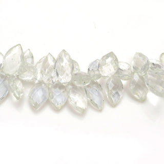 Quartz Crystal Faceted Marquise Briolette Beads, 14mm to 16mm Natural Clear Quartz Crystal Beads, Sold As 7.5 Inch Strand, GDS1909