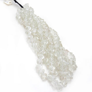 Quartz Crystal Faceted Twisted Rondelle Beads, 7mm to 13mm Natural Clear Quartz Crystal Beads, Sold As 8 Inch/16 Inch Strand, GDS1910