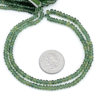 Natural Green Apatite Smooth Rondelle Bead, 4mm To 5mm Apatite Rondelles Loose, Apatite Gemstones, 18 Inch Strand, GDS1900