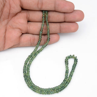 Natural Green Apatite Smooth Rondelle Bead, 4mm To 5mm Apatite Rondelles Loose, Apatite Gemstones, 18 Inch Strand, GDS1900