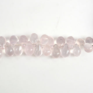 Natural Rose Quartz Smooth Teardrop Briolette Beads, 5-7mm/6-9mm/6-10mm Natural Pink Rose Quartz Bead, Sold As 7.5 Inch Strand, GDS1923