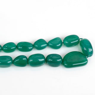 Green Onyx Smooth Tumble Beads, 7-14mm/7-20mm Natural Green Onyx Oval Tumble Gemstone Beads, 16 Inch Strand, GDS1941