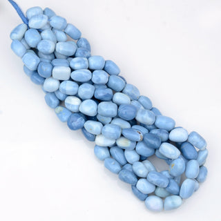 Natural Blue Opal Smooth Tumble Beads, 10-15mm/12-16mm Natural Blue Peruvian Opal Beads, Sold As 16 Inch/20 Inch Strand, GDS1955