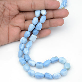 Natural Blue Opal Smooth Tumble Beads, 10-15mm/12-16mm Natural Blue Peruvian Opal Beads, Sold As 16 Inch/20 Inch Strand, GDS1955