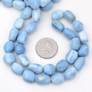 Natural Blue Opal Smooth Tumble Beads, 10-15mm/12-16mm Natural Blue Peruvian Opal Beads, Sold As 16 Inch/20 Inch Strand, GDS1955