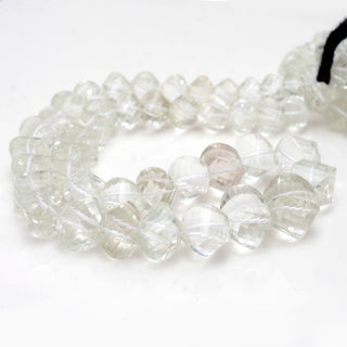 Quartz Crystal Faceted Twisted Rondelle Beads, 7mm to 13mm Natural Clear Quartz Crystal Beads, Sold As 8 Inch/16 Inch Strand, GDS1910