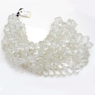 Quartz Crystal Faceted Twisted Rondelle Beads, 7mm to 13mm Natural Clear Quartz Crystal Beads, Sold As 8 Inch/16 Inch Strand, GDS1910