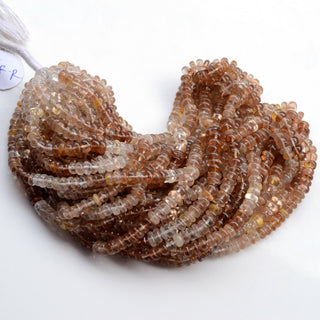 Imperial Copper Topaz Plain Rondelle Beads, 6-7mm/7.5-8mm Brown Natural Imperial Topaz Gemstone Loose, 8 Inch/16 Inch Strand, GDS1972