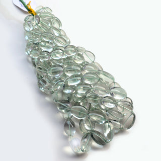 Green Amethyst Smooth Tumble Beads, 6-16mm/7-14mm/13-24mm Natural Green Amethyst Oval Gemstone Beads, 8 Inch/16 Inch Strand, GDS1977