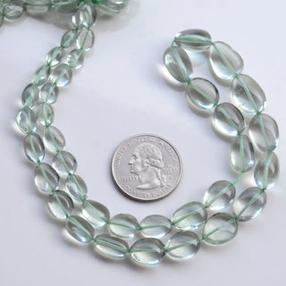 Green Amethyst Smooth Tumble Beads, 6-16mm/7-14mm/13-24mm Natural Green Amethyst Oval Gemstone Beads, 8 Inch/16 Inch Strand, GDS1977