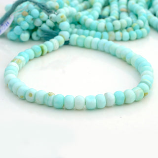 Blue Opal Smooth Heat Treated Coloured Rondelle Beads, 7mm/8mm/9mm Blue Opal Gemstone Beads, Sold As 13 Inch Strand, GDS1994