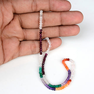Multi Gemstone Faceted Rondelle Beads, 3mm To 3.5mm Faceted Gemstone Rondelle Beads, Sold As 1 Strand/5 Strands, DDS1887