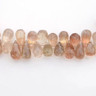 Imperial Copper Topaz Faceted Teardrop Briolette Beads, 7-12mm Natural Brown Topaz Gemstone Beads, Sold As 4 Inch/8 Inch Strand, GDS1973