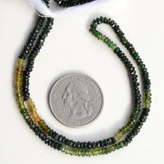Natural Green Chrome Tourmaline Faceted Rondelle Beads, 3mm Chrome Tourmaline Gemstone Beads, Sold As 13 Inch Strand, GDS1984