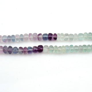 Multi Fluorite Smooth Rondelle Beads, Smooth Green Fluorite Purple Fluorite Loose Beads, 6.5-7mm Beads, 17 Inch Strand, GDS609