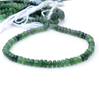 Natural Green Serpentine Rondelle Beads, Serpentine Smooth Rondelle Beads, 8-9mm/10-11mm Loose Serpentine Beads, 15 Inch Strand, GDS1898