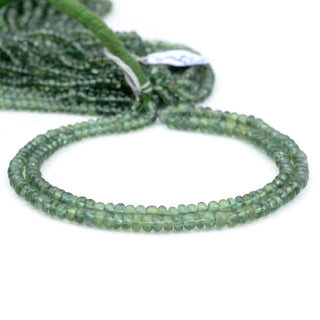 Natural Green Apatite Smooth Rondelle Bead, 4mm To 5mm Apatite Rondelles Loose, Apatite Gemstones, 18 Inch Strand, GDS1900